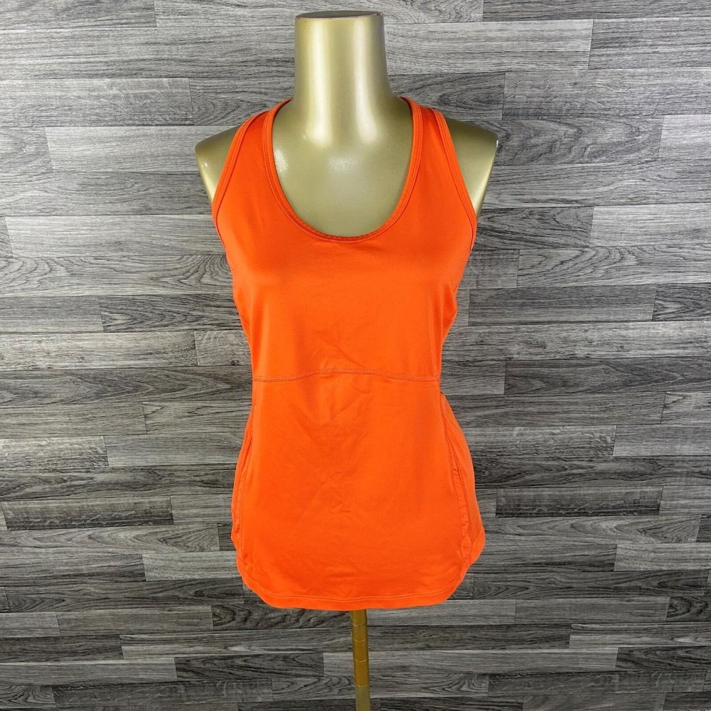 LUCY Scoop Neck Sleeveless Orange Stretch Racerback Tank Top Women's Size Medium